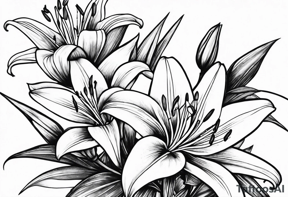Lily with thorns, long tattoo idea