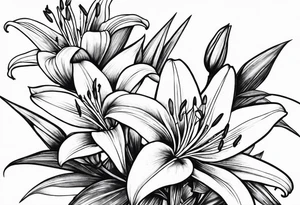 Lily with thorns, long tattoo idea