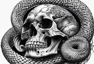 Viper Going Through Skull tattoo idea