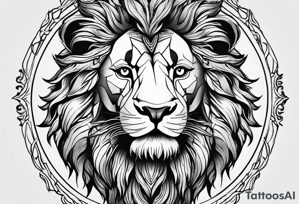 lion face tattoo idea
