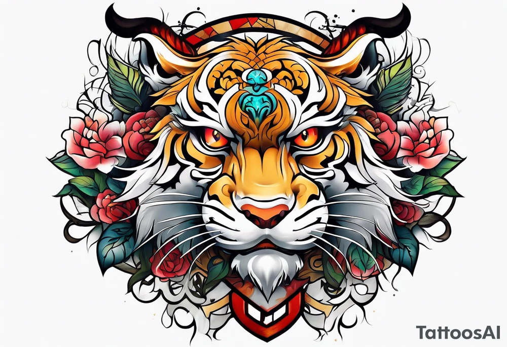 Japanese style for chest tattoo idea
