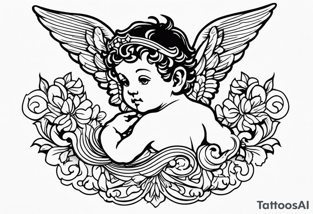 putto, no background tattoo idea