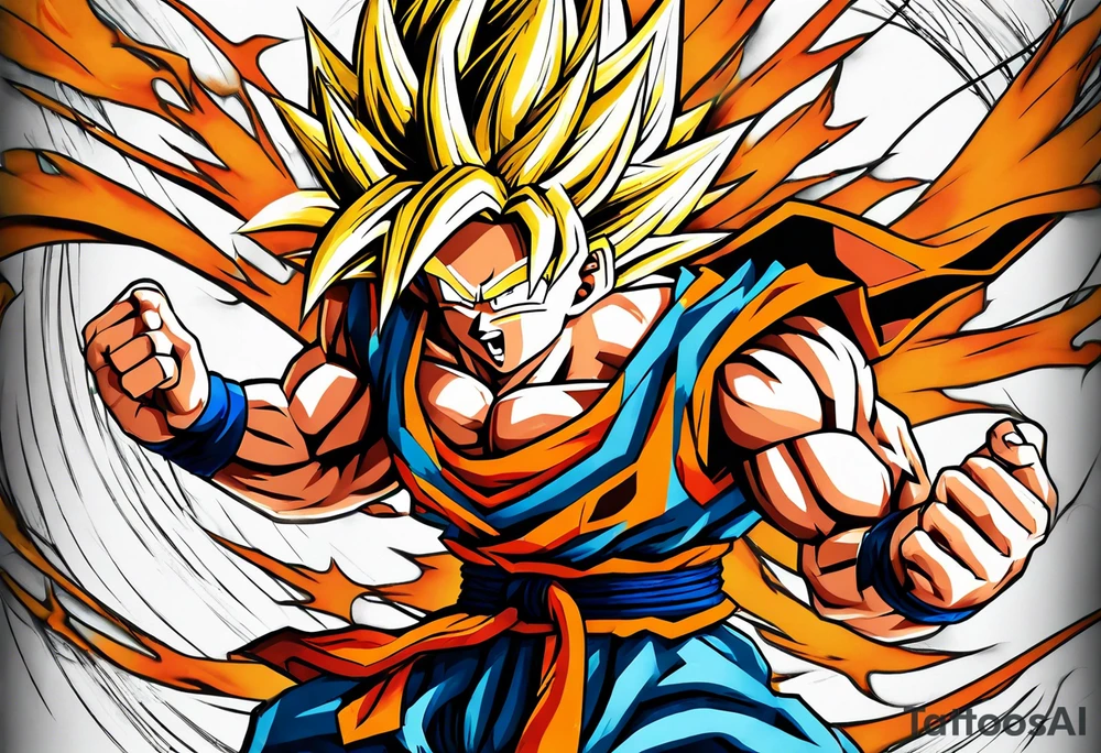 Tattoo on arm with goku with wings tattoo idea