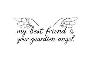 my best friend is my guardian angel with angel wings tattoo idea