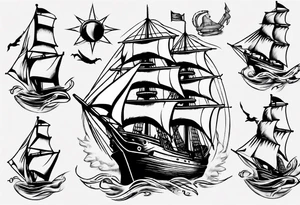 sailing ship tattoo idea