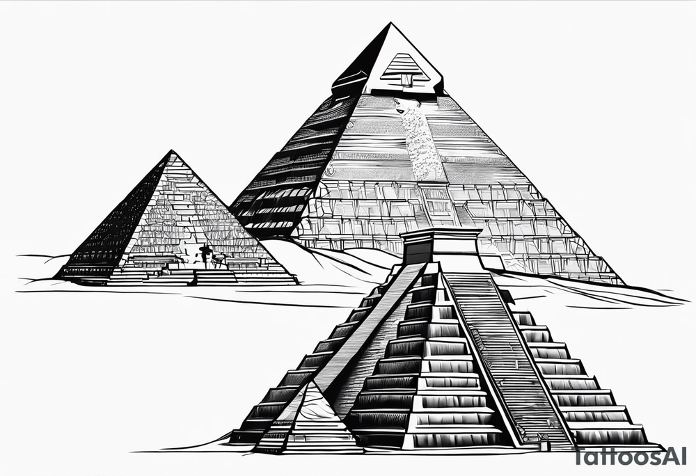 cleopatre, pyramide, sable, tattoo idea