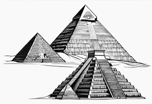 cleopatre, pyramide, sable, tattoo idea