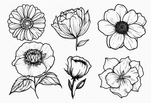 February and October birthflowers tattoo idea