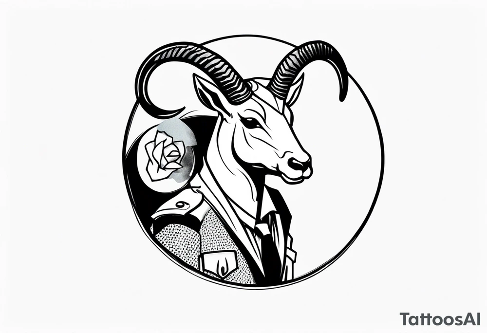 capricorn man with sunglasses and gun tattoo idea
