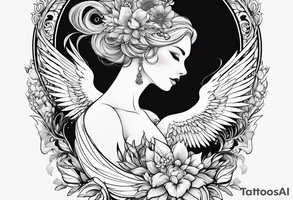 Russian folklore based white swan princess tattoo idea Russian folklore based white swan princess tattoo idea