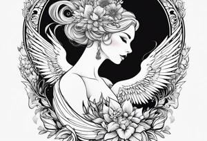 Russian folklore based white swan princess tattoo idea