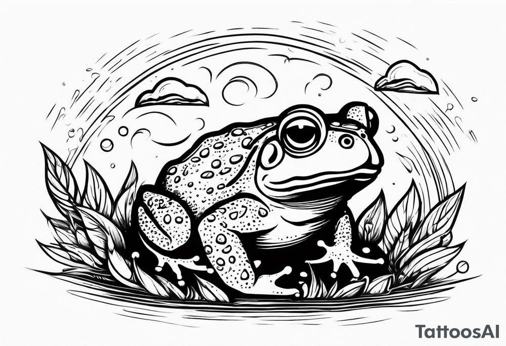 A toad in a thunderstorm tattoo idea
