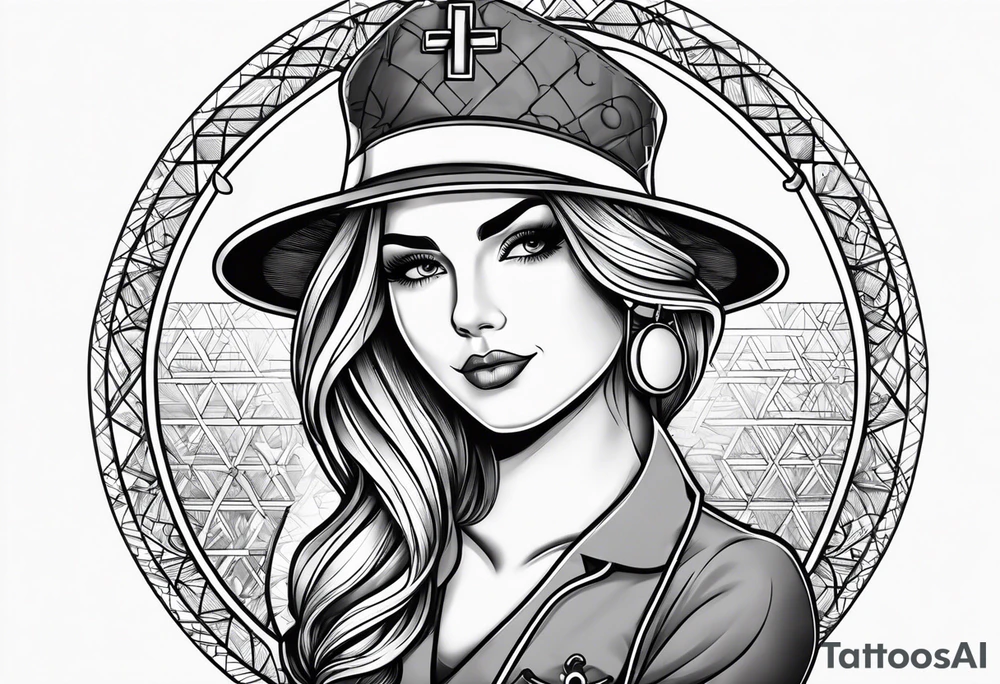nurse hat, hospital, cross, stethoscope, needle tattoo idea