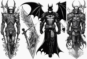 Dark knight, Skeleton tattoo idea