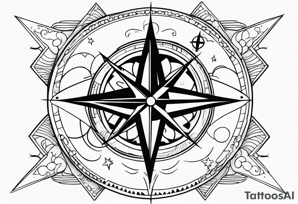 Compass stars tattoo idea