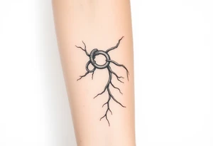 wide System of pipes that transitions and transforms at the end into thick, widespread 
veins of forearm tattoo idea