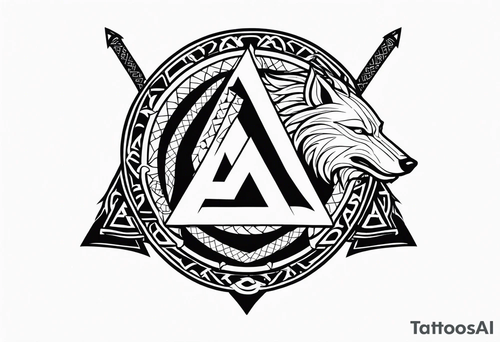 Valhalla 
Sword shield dragon valknut bear wolf tattoo idea