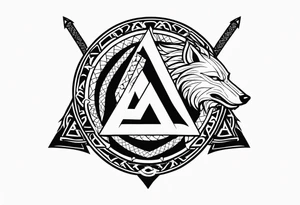 Valhalla 
Sword shield dragon valknut bear wolf tattoo idea