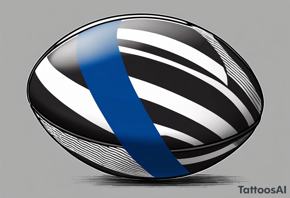 Rugby ball with Finland flag tattoo idea