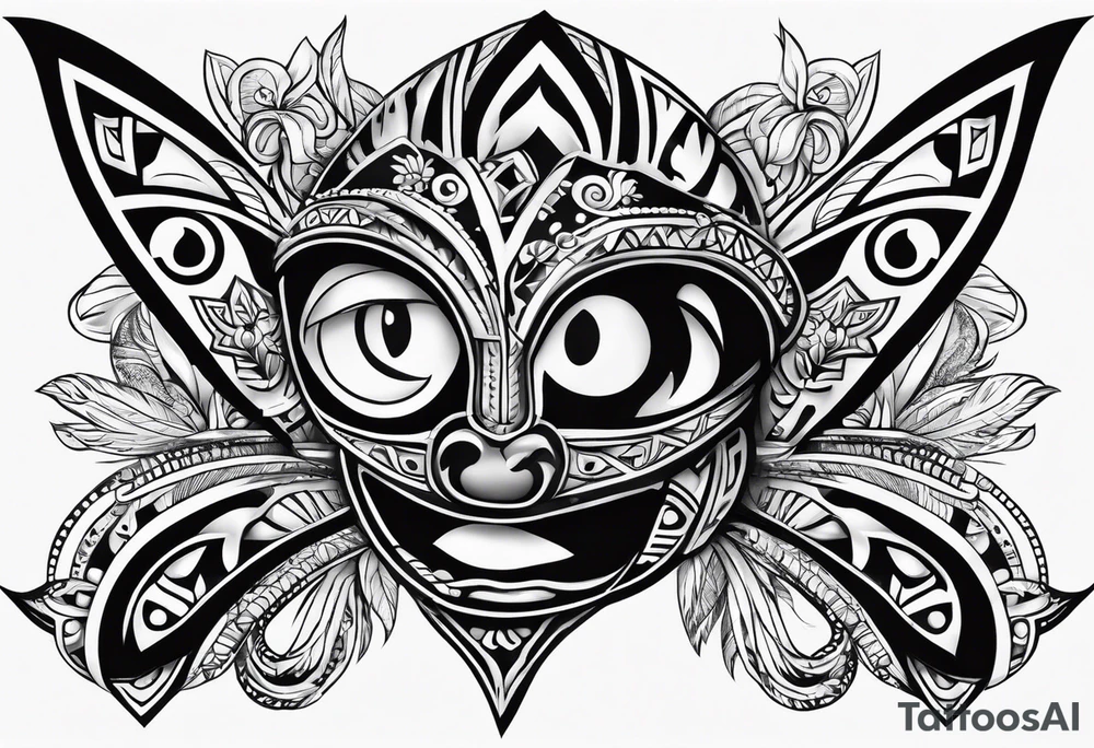Taino coqui wearing puerto rican flag tattoo idea