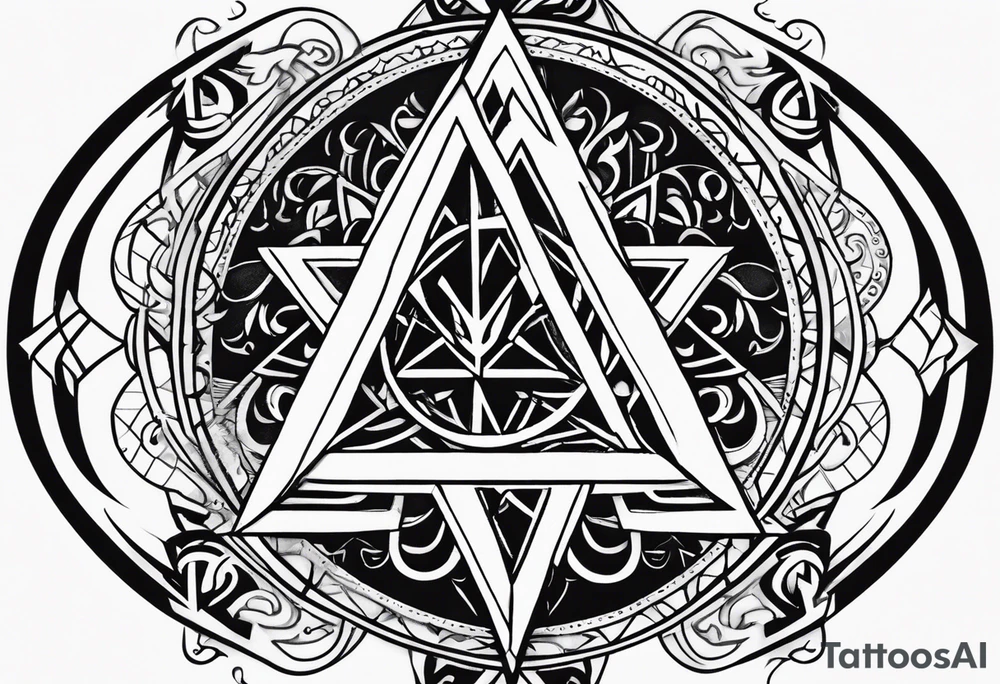 Its a pagan charm of the tetragrammaton to represent powerful the connection God is to Rebecca Sierra as a chosen one designed by God himself with female flair tattoo idea