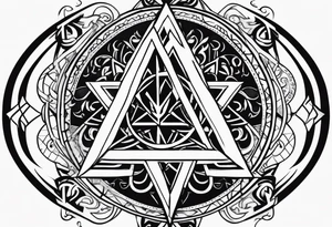 Its a pagan charm of the tetragrammaton to represent powerful the connection God is to Rebecca Sierra as a chosen one designed by God himself with female flair tattoo idea