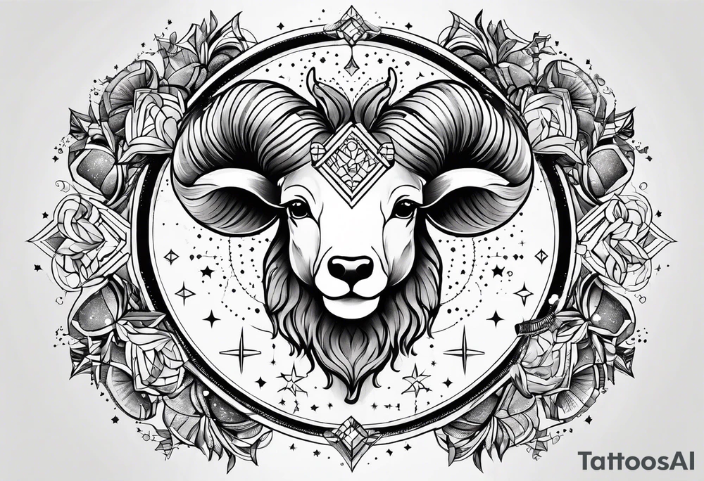 Dainty constellation aries tattoo idea