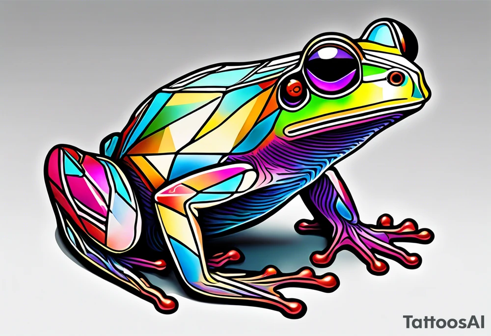 a psychedelic frog tattoo idea