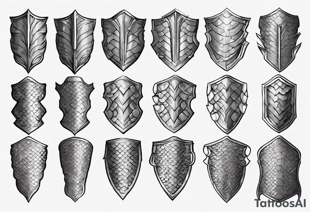Dragonscale Leg armor symmetrical tattoo idea