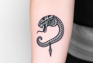 Snake tiger crane monkey tattoo idea