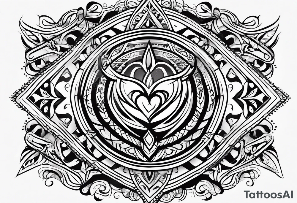 corazón tribal tattoo idea