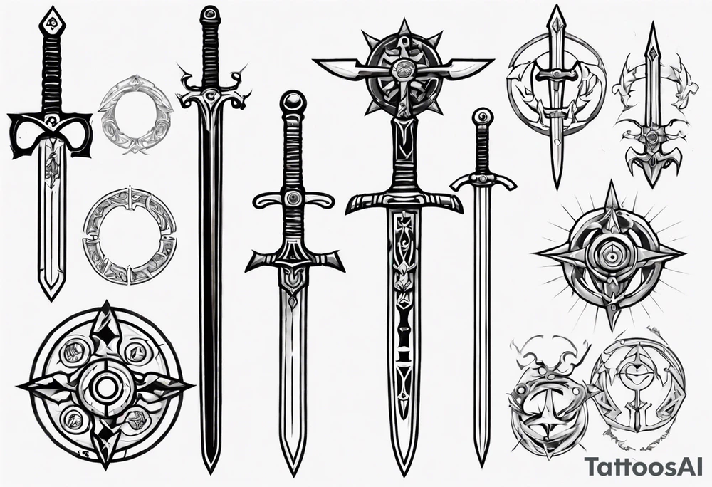 sword with circle around from zelda tattoo idea