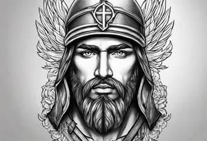 Religious tattoo representing a soldier of Christ tattoo idea