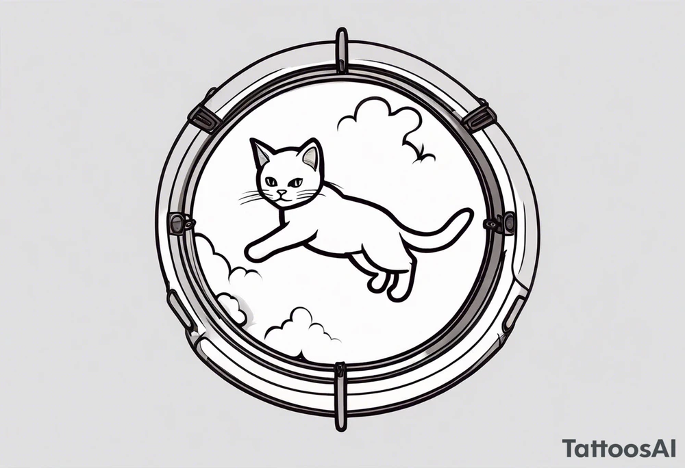 a cat going skydiving tattoo idea
