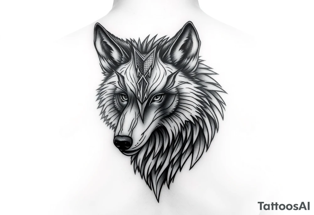 A PWERFUL MAJESTIC ALTERED MAJESTIC DREAM WOLF tattoo idea