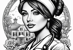 Nurse wearing PPE tattoo idea