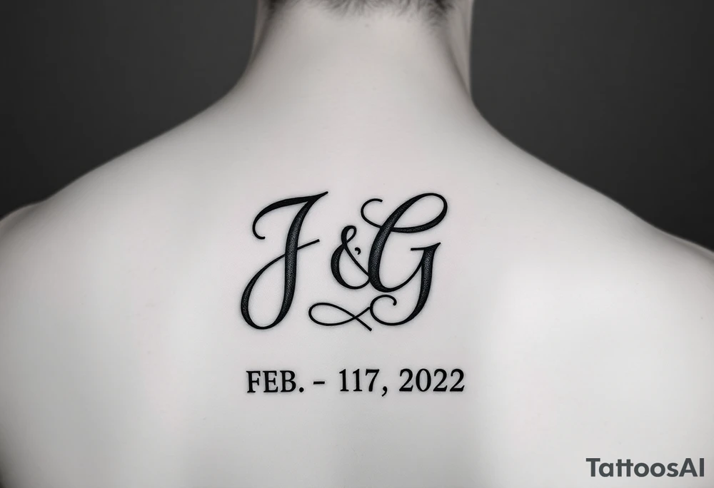 Initials- J and G intertwined
Date- February 17,2022
GPS coordinates- 32.9511205, -96.8190102 tattoo idea