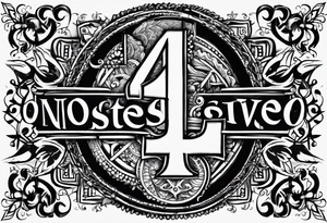 The number 44, around it the text “no one survive” tattoo idea