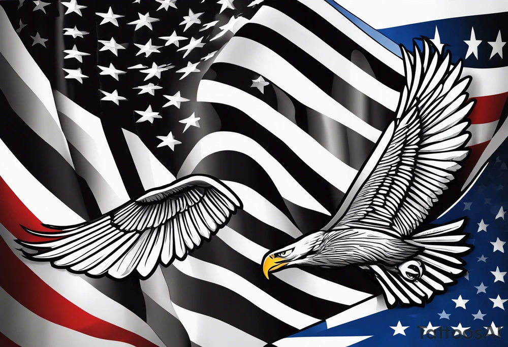 American flag and U.S. Air Force tattoo idea