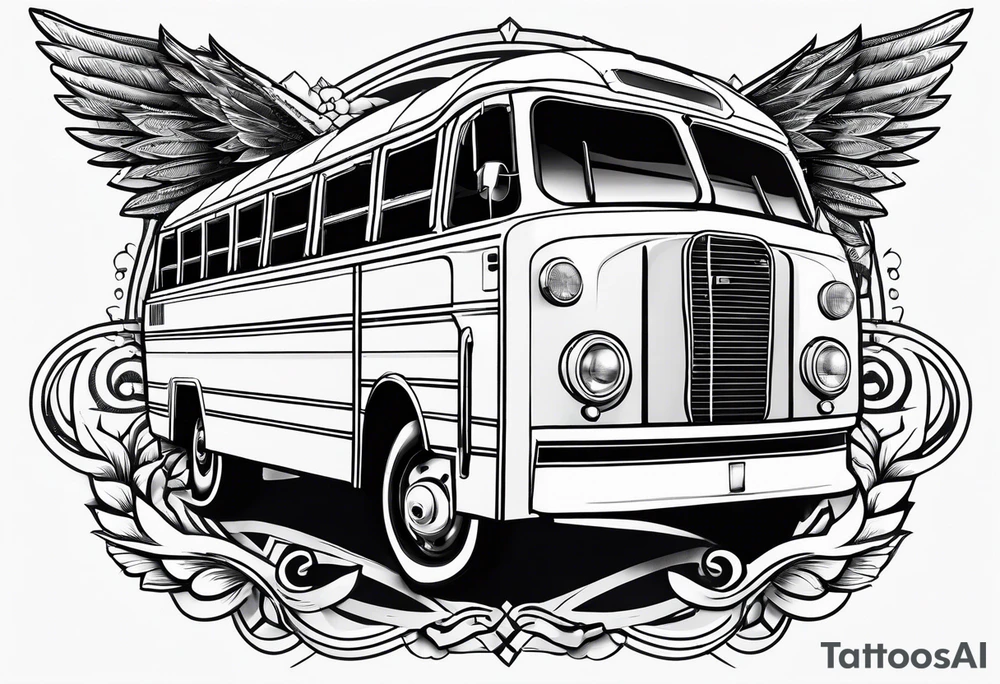 A bus with wings tattoo idea