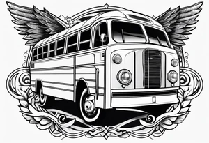 A bus with wings tattoo idea