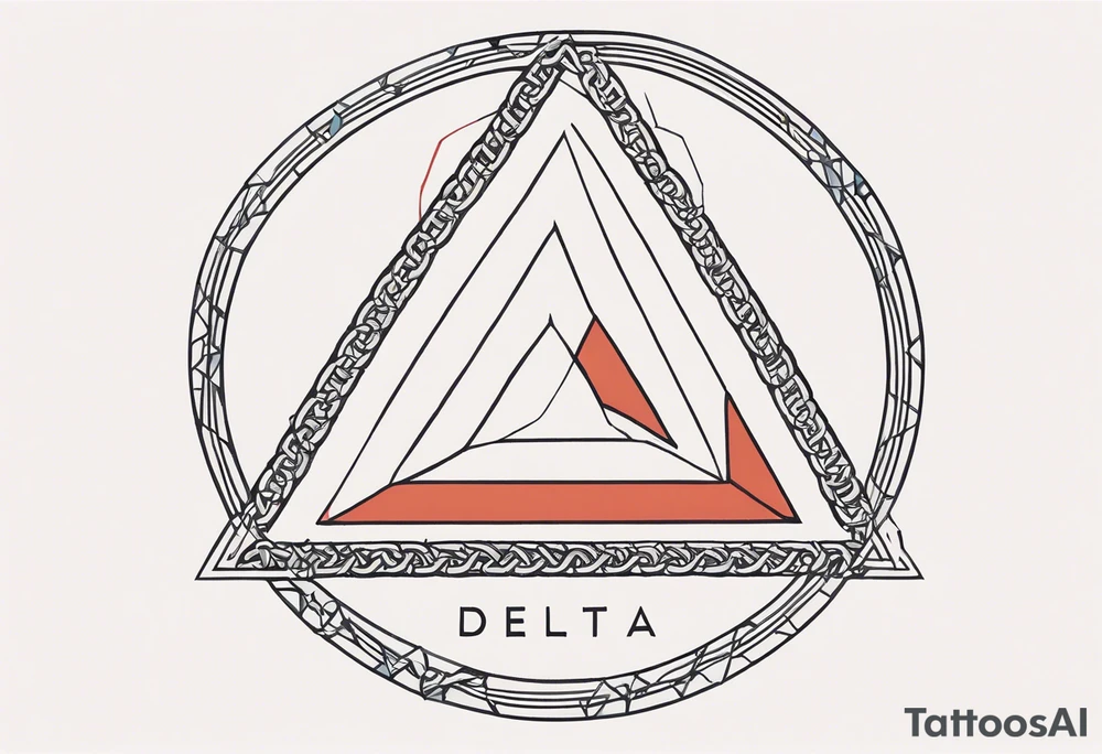 letter delta inside a chain circle, subtle, womanly, simplistic tattoo idea