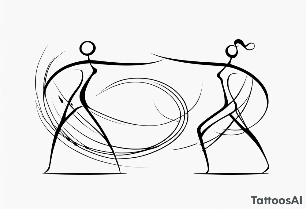 Music quarter notes connecting two dancing stick figures tattoo idea Music quarter notes connecting two dancing stick figures tattoo idea