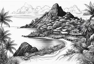 island background tattoo idea