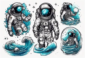 astronaut in the ocean tattoo idea