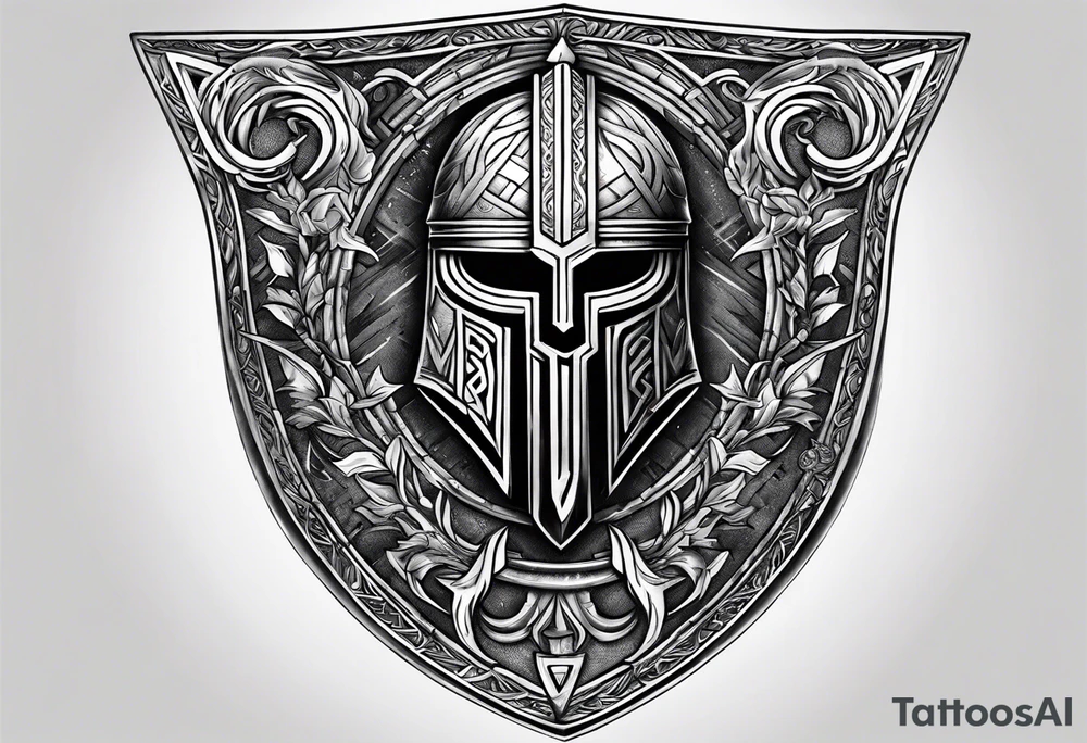 Valhalla shield sword axe Valknut fire armour tattoo idea Valhalla shield sword axe Valknut fire armour tattoo idea