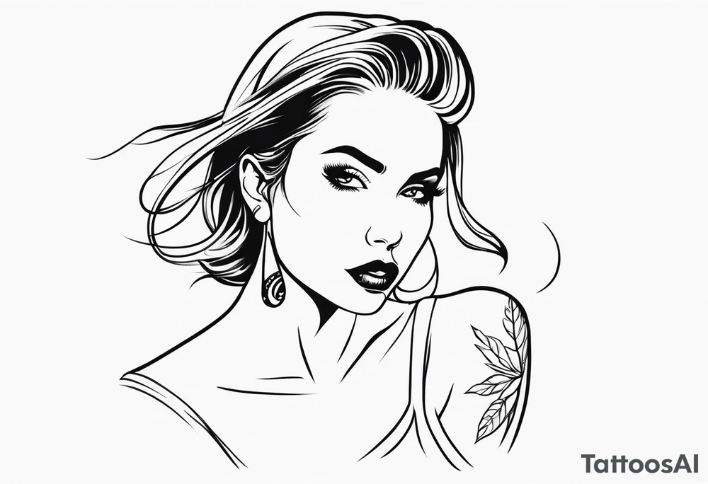 woman with big titts tattoo idea