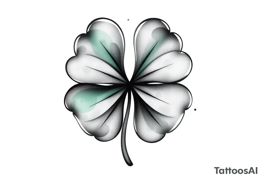 Lucky 4-leaf clover tattoo idea