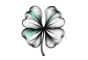 Lucky 4-leaf clover tattoo idea