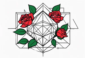 Tesseract and roses tattoo idea